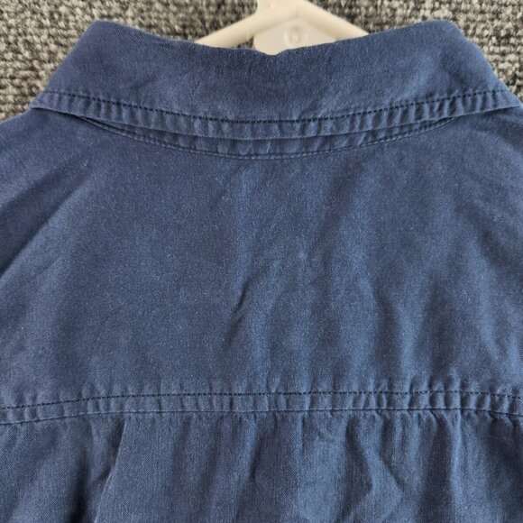 Tommy Bahama Silk Cotton Spandex Button Up Shirt Men Blue Large Stretch Adult LG - Picture 15 of 15